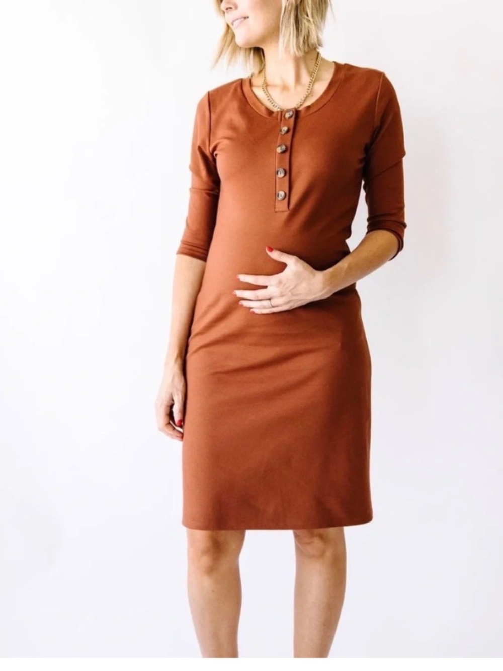 Lou Lou & Company Copper Everyday Maternity/Nursing dress